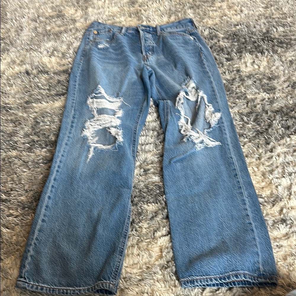 Aeropostale Light Blue Baggy ripped Jeans